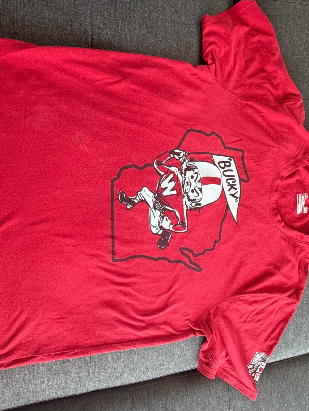 Under Armour Red Bucky Graphic Short Sleeve Tee
